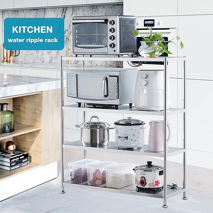 susunnus Stainless Steel Shelves 39.4in-4 Tier