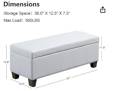 Storage-Ottoman (White) (FN291)