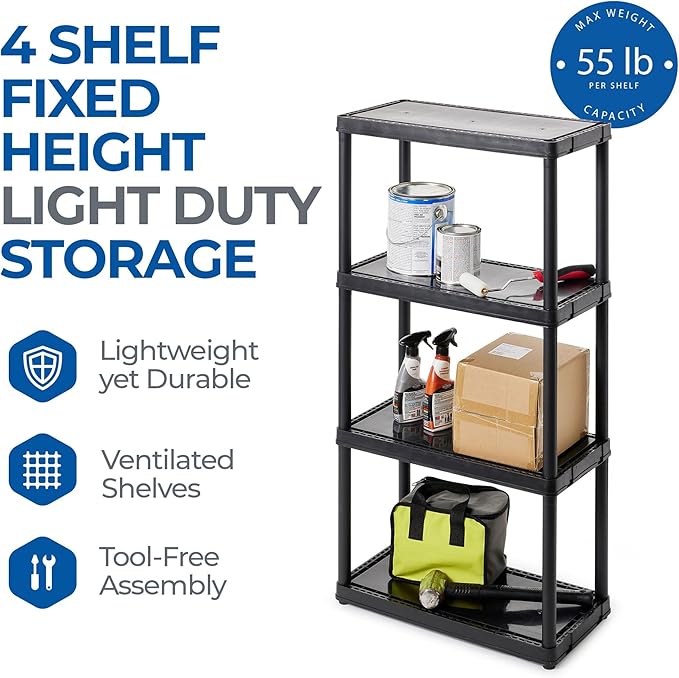 Gracious Living 4 Shelf Fixed Height Storage Unit