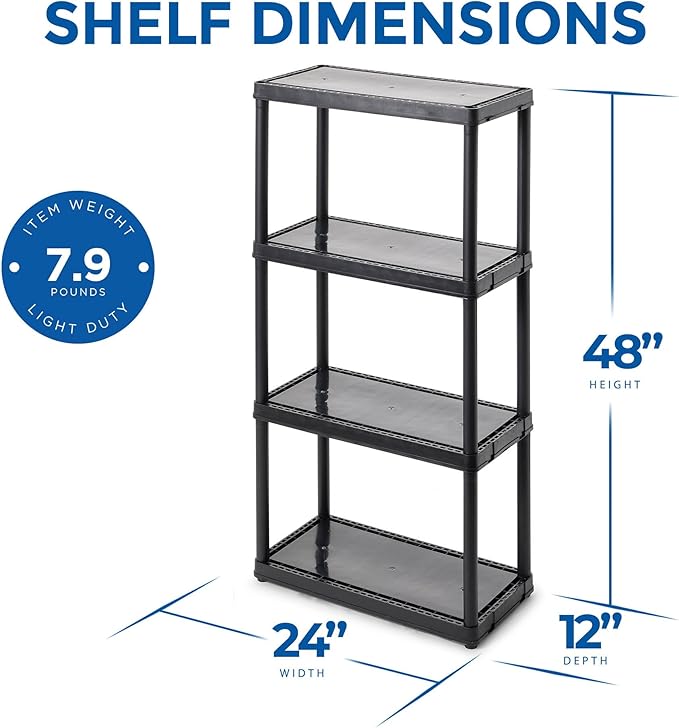 Gracious Living 4 Shelf Fixed Height Storage Unit