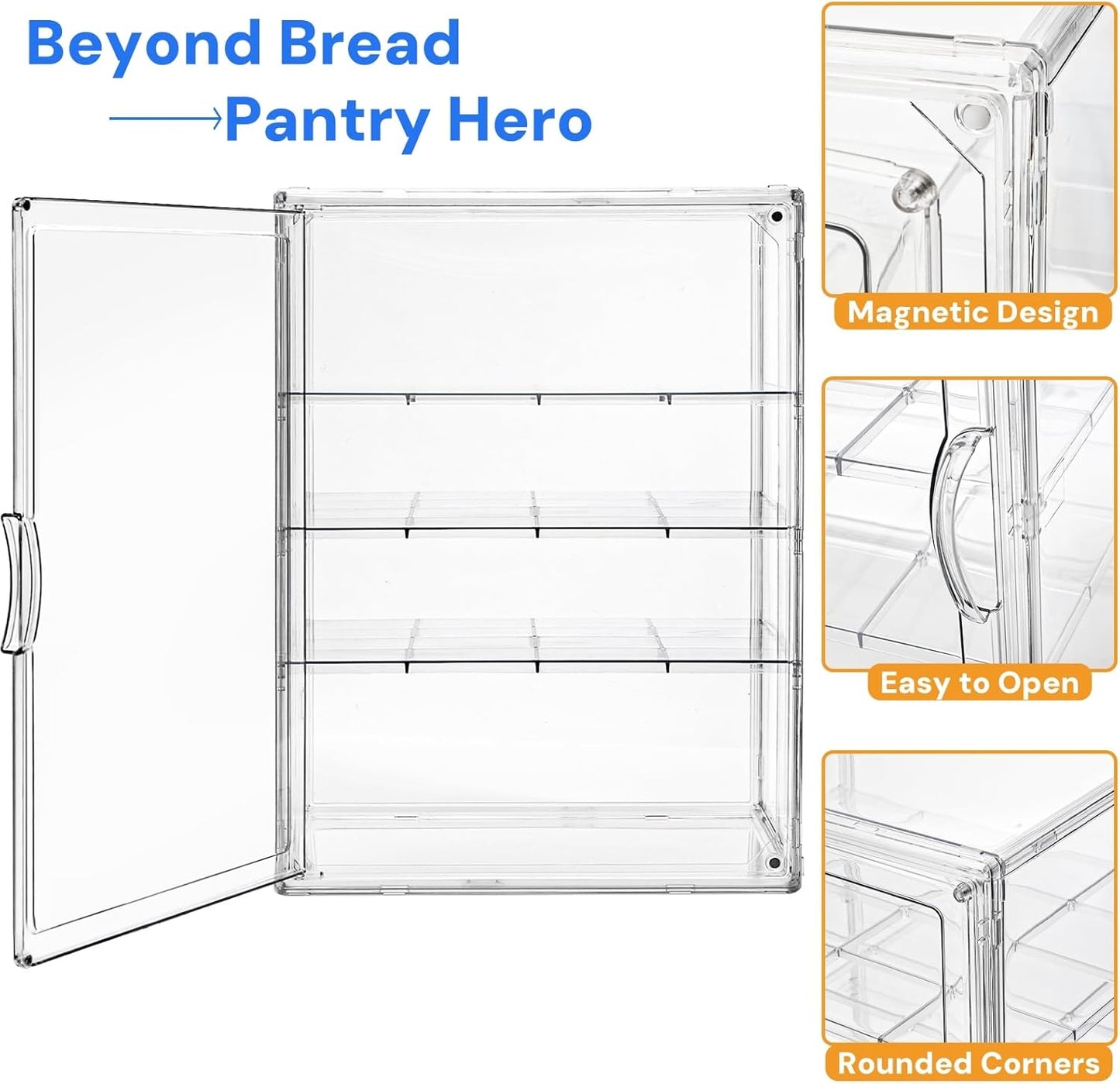 Clear Bread Box, 4 Tier Bakery Display Case