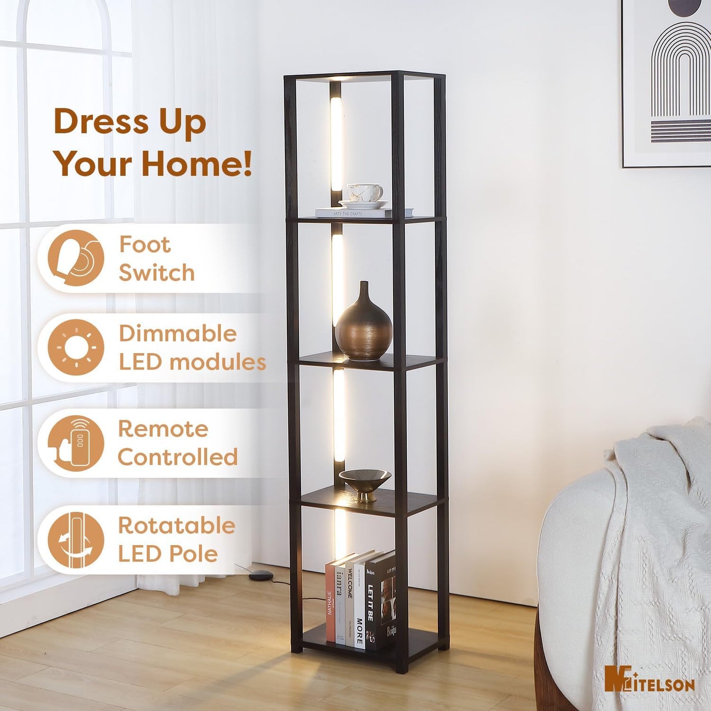 Display Shelf with Dimmable Lights