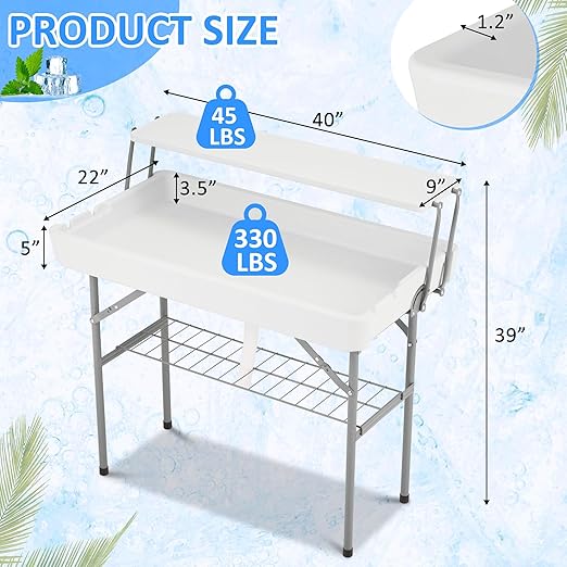 Folding Ice Cooler Table