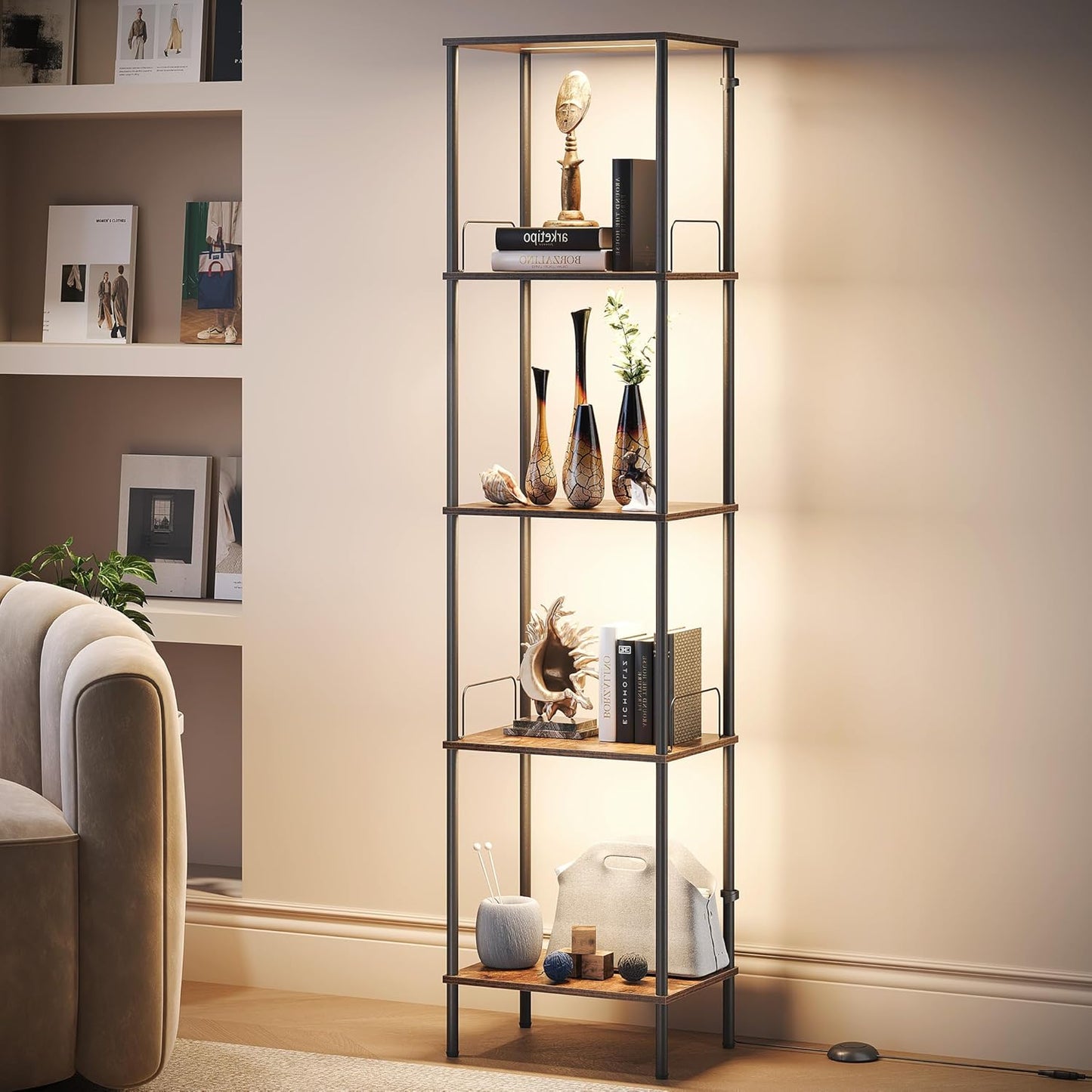 Floor Lamp with Shelves