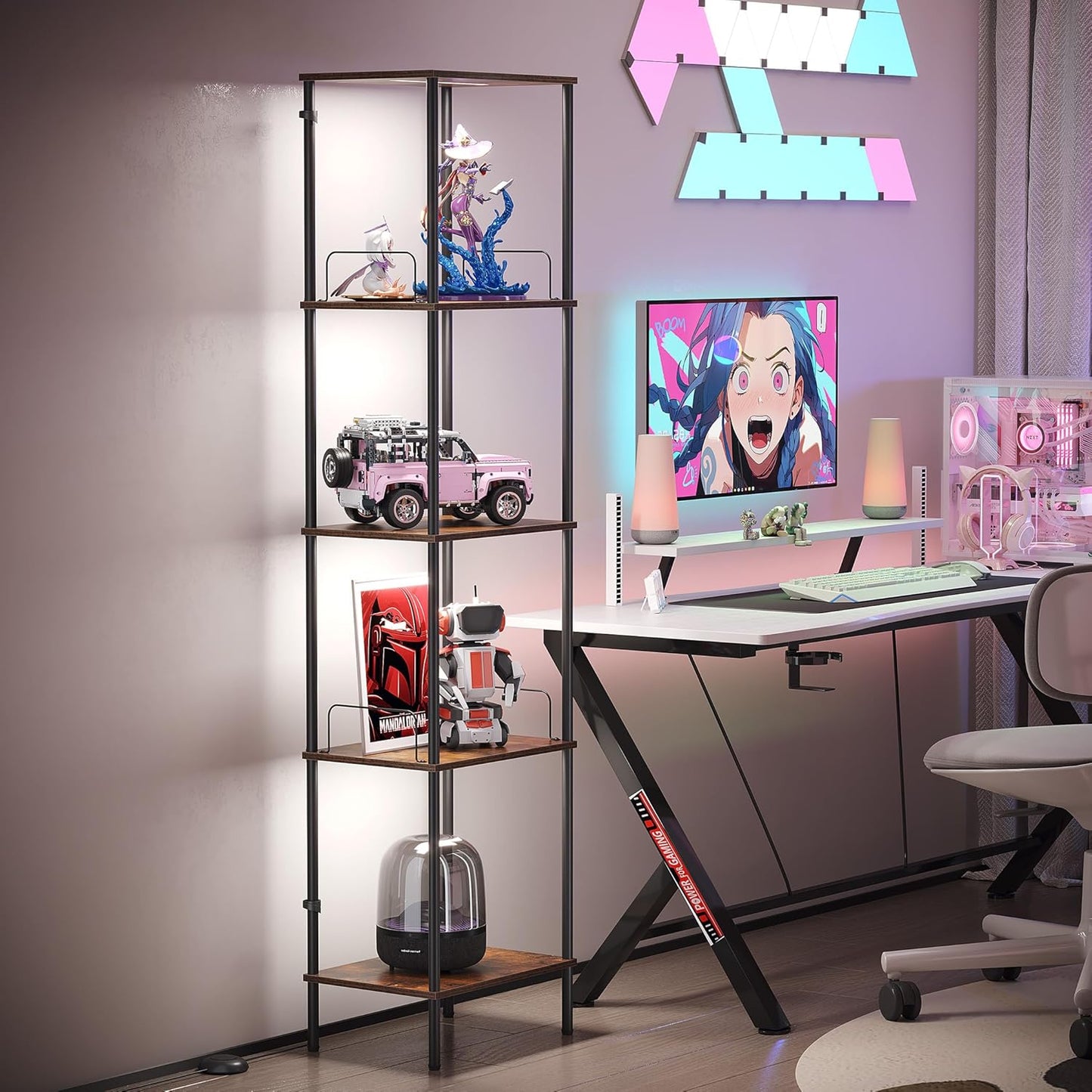 Floor Lamp with Shelves