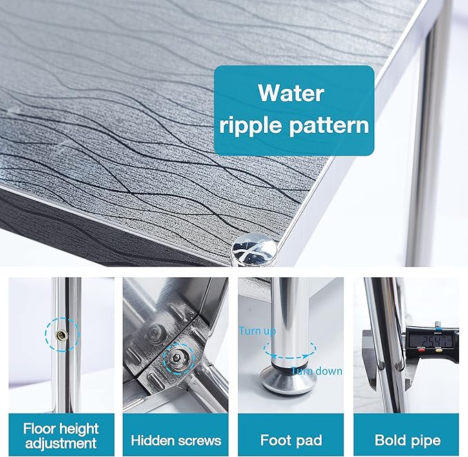 susunnus Stainless Steel Shelves 39.4in-4 Tier